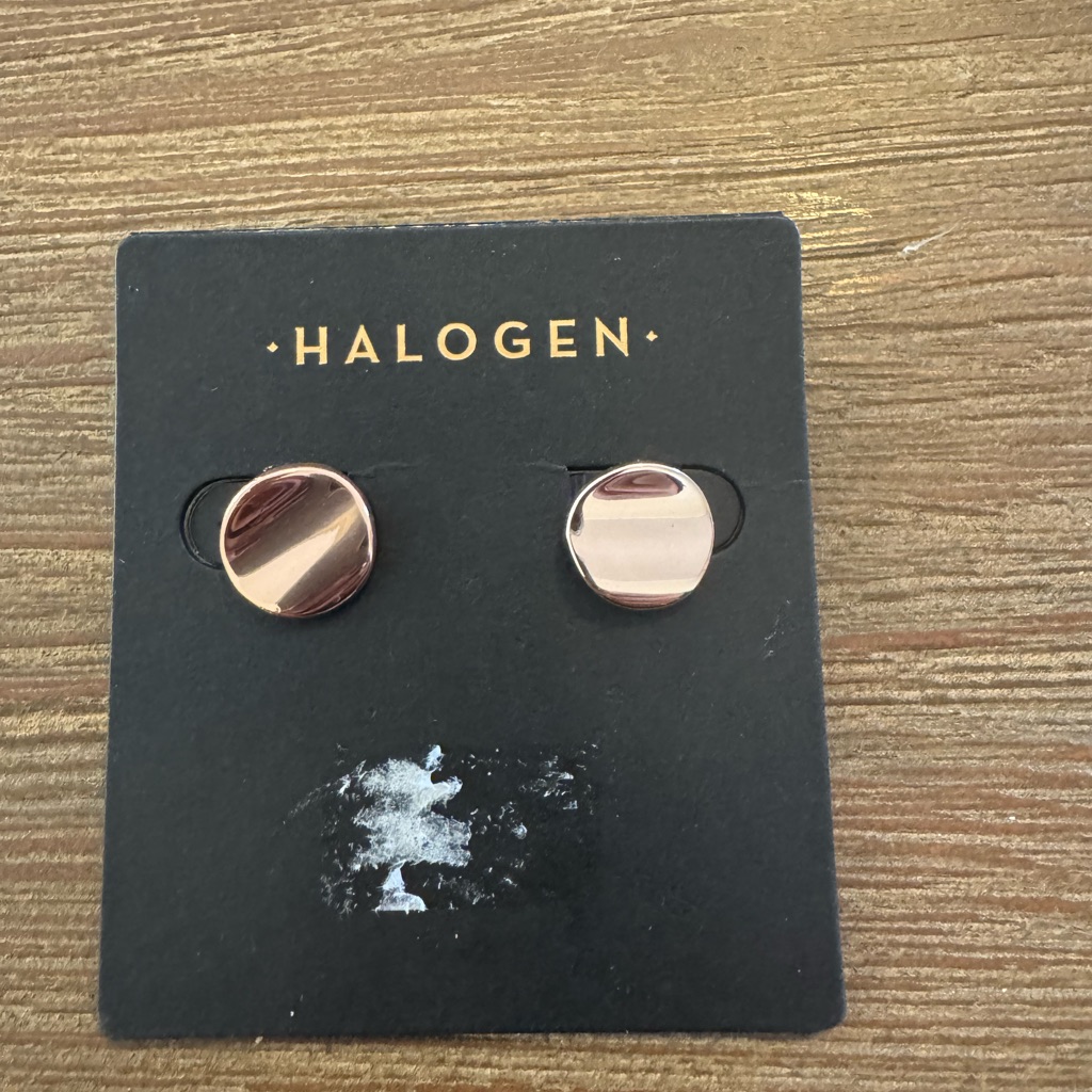 Bundle- Halogen Rose Gold Silver Stud Earrings And Gold Dangle Nwt 20$